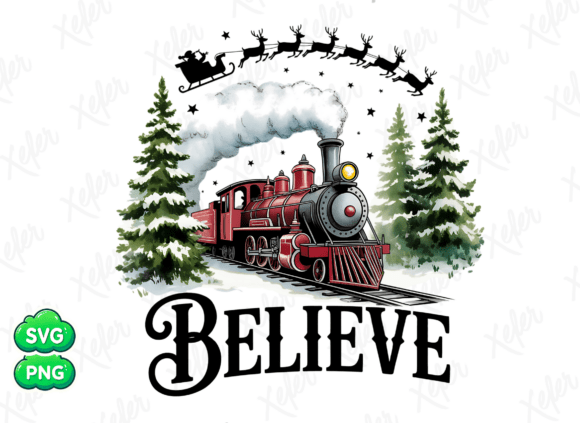 Believe North Pole Train Png: A Festive Graphic for Creative Projects