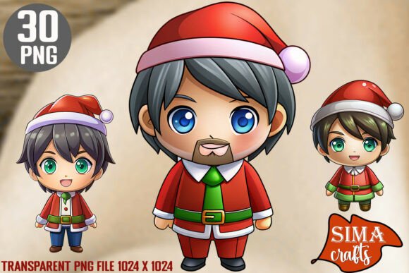 Christmas Chibi Men: Perfect for Festive Branding
