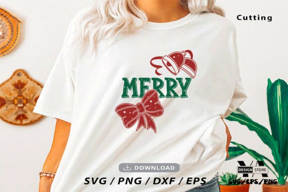 Christmas Merry Bow SVG PNG: A Festive Addition to Graphics and Illustrations