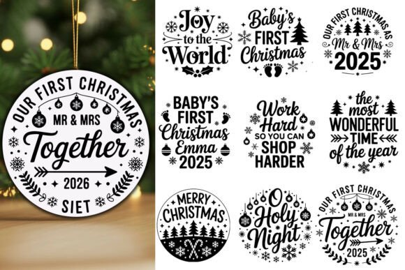 Christmas Ornament Bundle: Festive Graphics for Handmade Creations