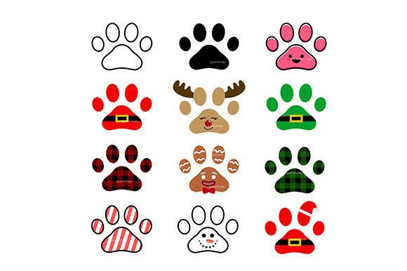 Christmas Paw Print SVG Bundle: Perfect for Festive Graphics