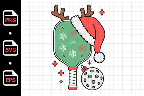 Christmas Pickleball Paddle and Ornament: Festive Graphics for Creative Projects
