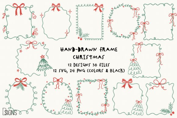 Christmas SVG Hand-Drawn Frame Bundle: A Festive Graphics Must-Have