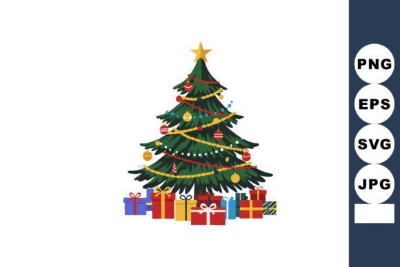 Christmas Tree with Gifts: A Festive Graphic Design Asset