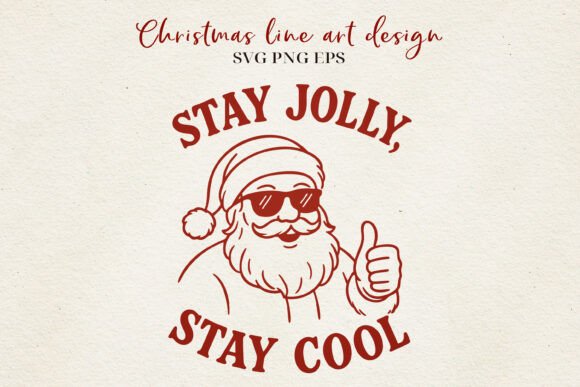 Cool Santa Christmas Line Art: A Festive and Fun Design