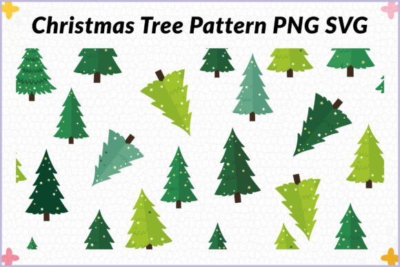 Flat Christmas Tree Patterns SVG Clipart Review