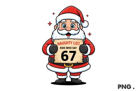 Funny Christmas 6 7 Santa Png for Graphics and Illustrations
