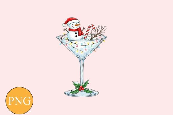 Funny Christmas Cocktail PNG Clipart for Festive Branding