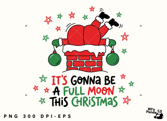 Funny Christmas Full Moon Chimney Png Graphics