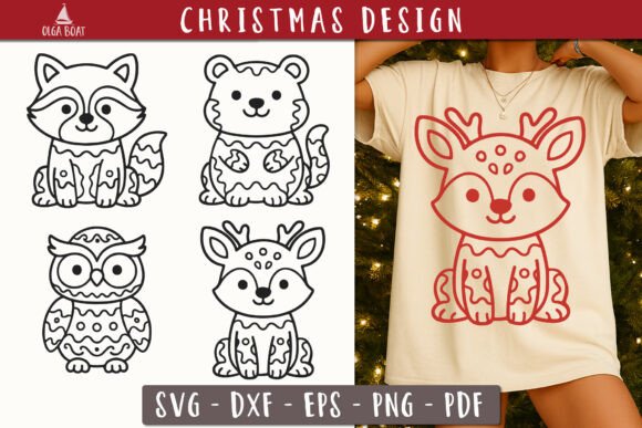 Gingerbread Woodland Christmas Animals: A Charming Illustration Set