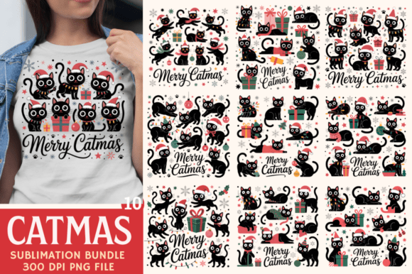 Merry Catmas PNG: Festive Graphics for Local Branding