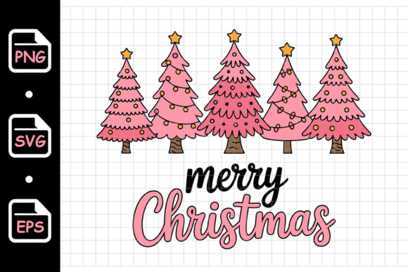 Pink Christmas Trees: A Festive Embroidery Delight