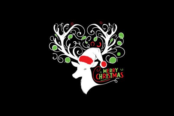 Swirly Reindeer Christmas Art: A Festive Graphic for Creative Projects