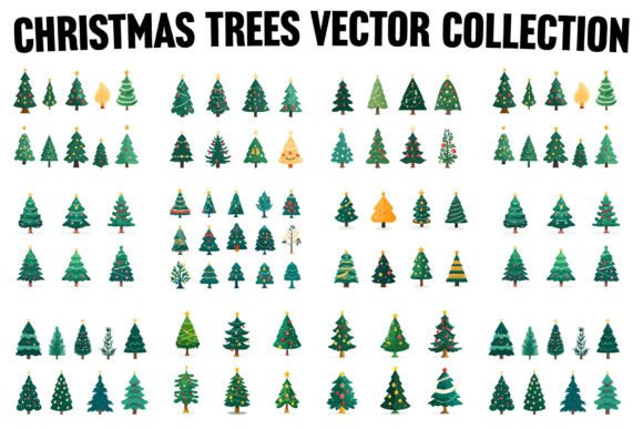 Winter Christmas Tree Vector Graphics for Creative Projects