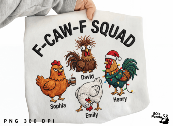 Yarn Crochet Christmas F-Caw-F Squad: A Festive Graphics Asset